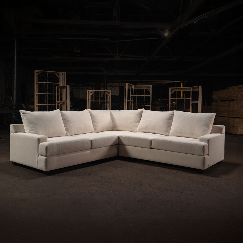 Custom modular sectional sofa manufactured in Houston Texas factory