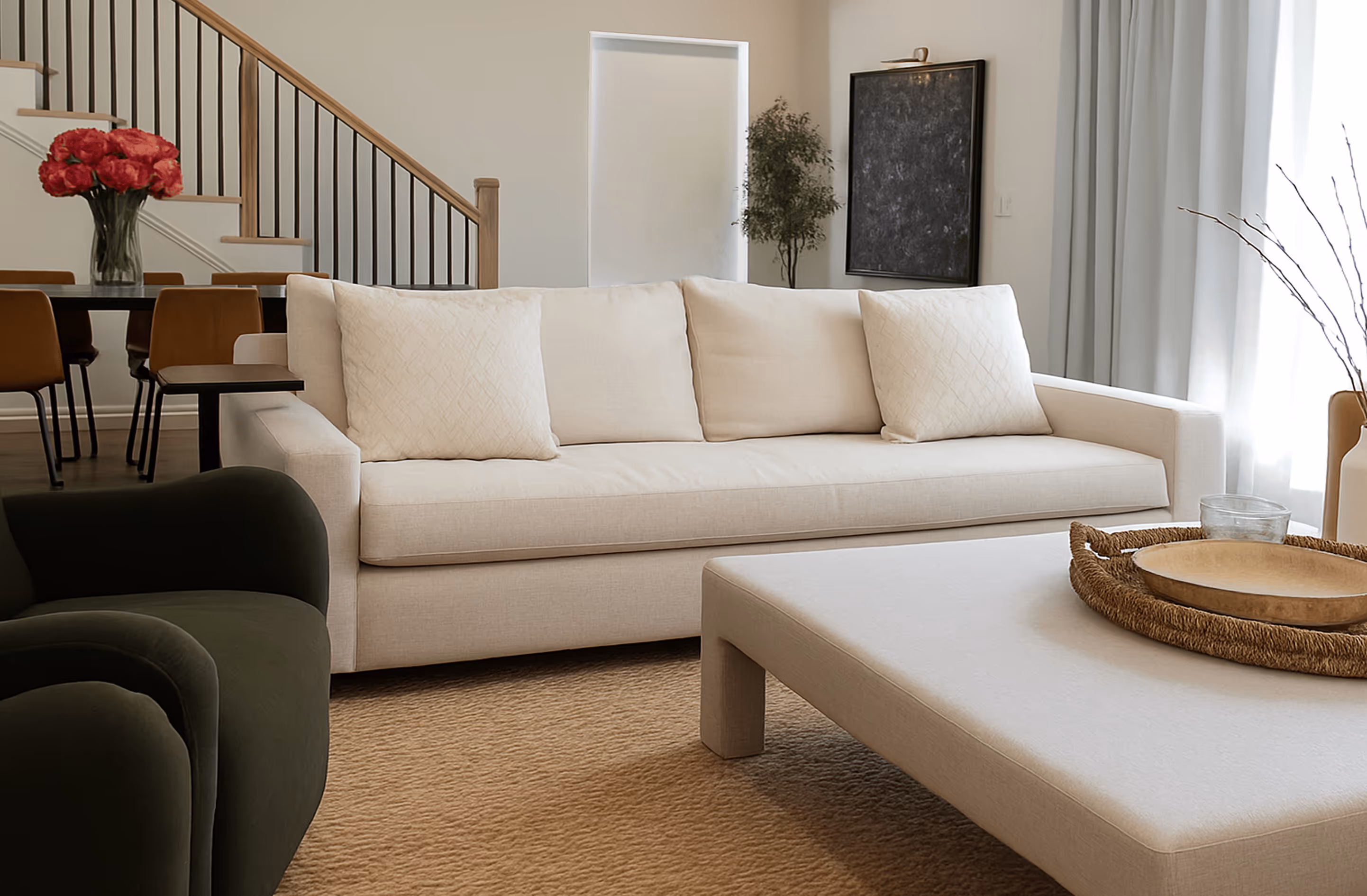 Architectural Fluted Wingback Custom Upholstered Bed Frame
